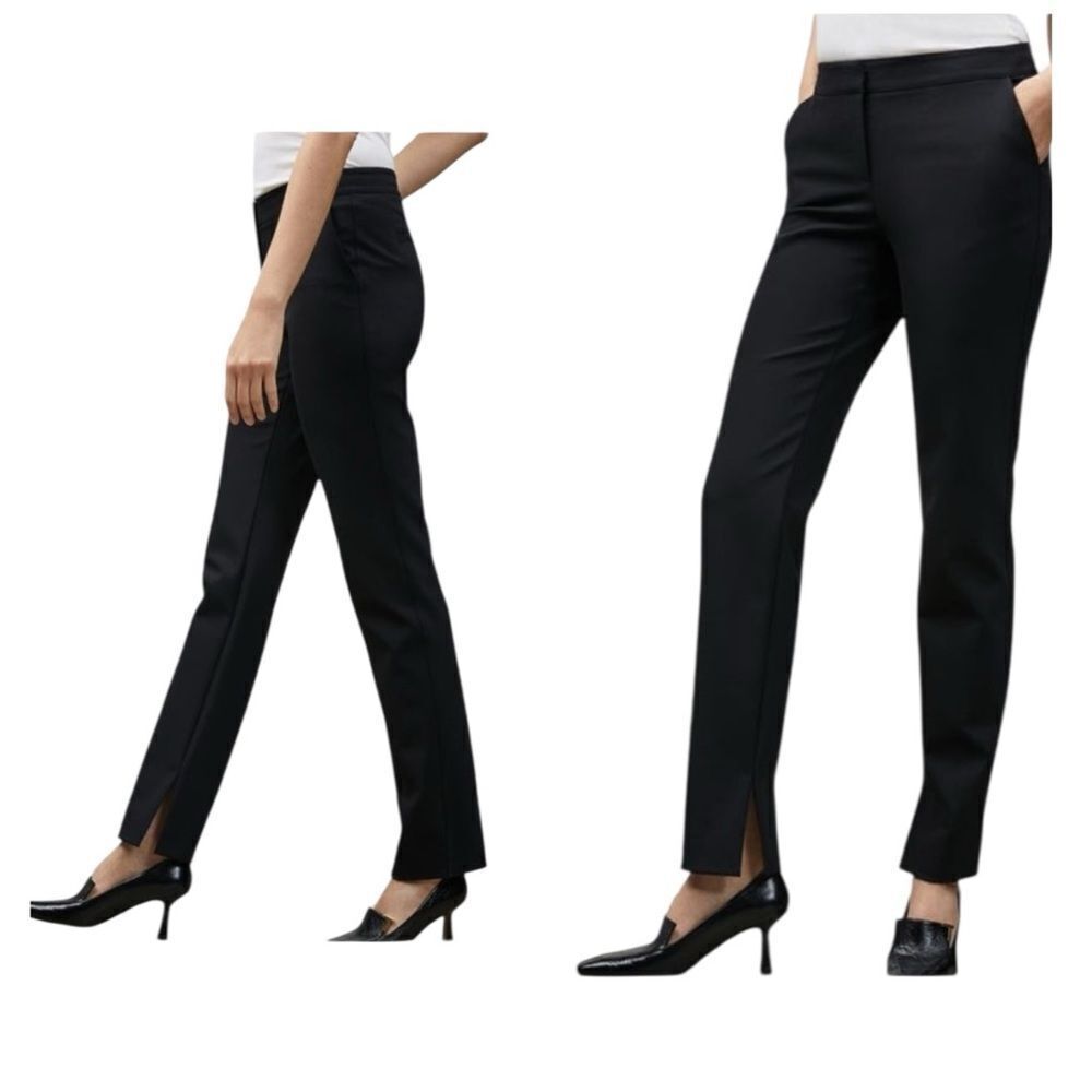 NWT Lafayette 148 New York Acclaimed Stretch Waldorf Ankle Pants Black US 16